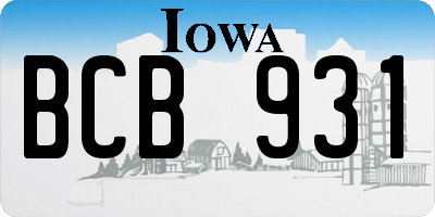 IA license plate BCB931