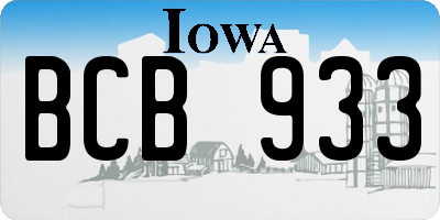 IA license plate BCB933