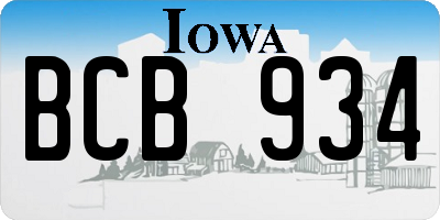IA license plate BCB934