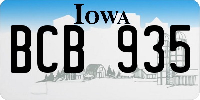 IA license plate BCB935