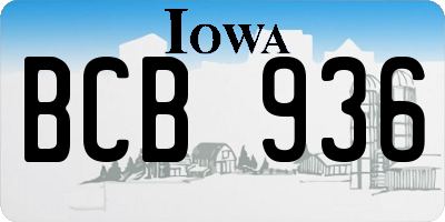 IA license plate BCB936