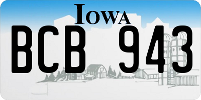 IA license plate BCB943