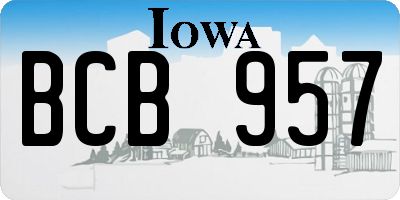 IA license plate BCB957