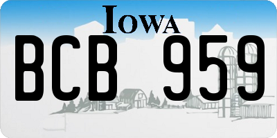IA license plate BCB959