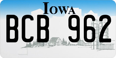 IA license plate BCB962