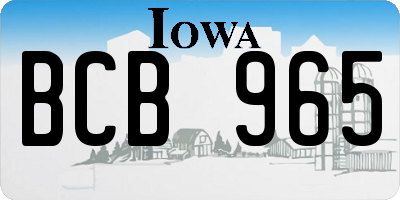 IA license plate BCB965