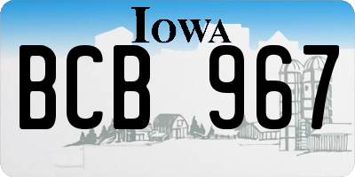 IA license plate BCB967