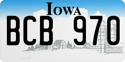 IA license plate BCB970