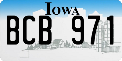 IA license plate BCB971