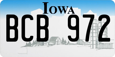 IA license plate BCB972