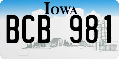 IA license plate BCB981