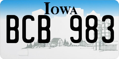 IA license plate BCB983