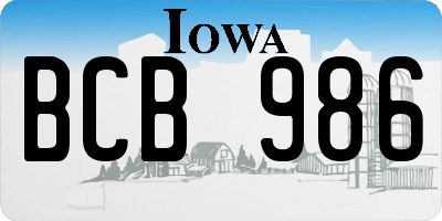 IA license plate BCB986
