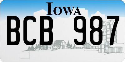 IA license plate BCB987
