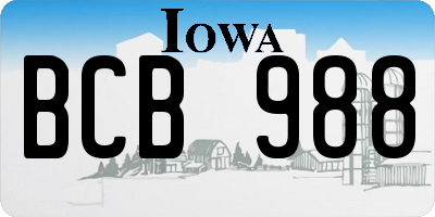 IA license plate BCB988
