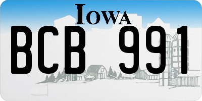 IA license plate BCB991