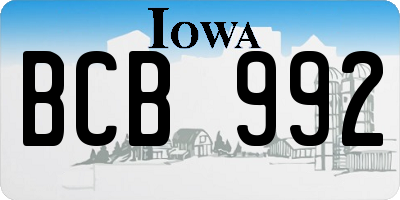 IA license plate BCB992