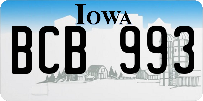 IA license plate BCB993