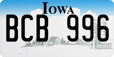 IA license plate BCB996