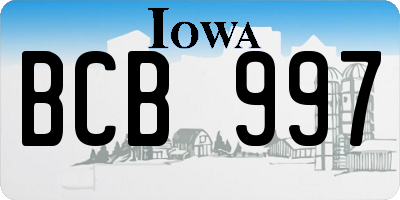 IA license plate BCB997