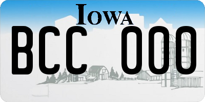 IA license plate BCC000