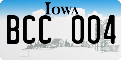 IA license plate BCC004