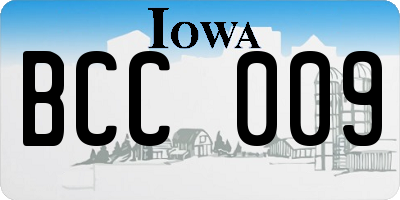 IA license plate BCC009