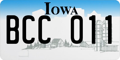 IA license plate BCC011
