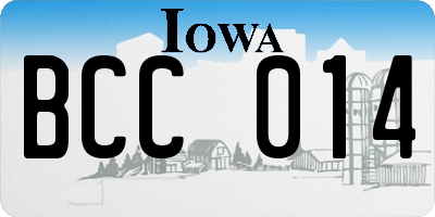 IA license plate BCC014
