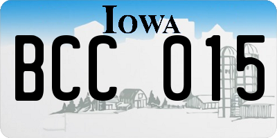 IA license plate BCC015