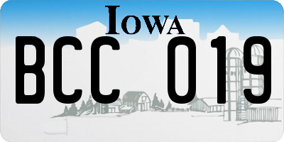 IA license plate BCC019