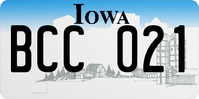 IA license plate BCC021