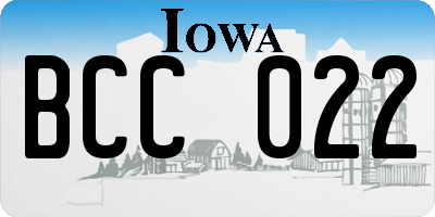IA license plate BCC022