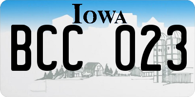 IA license plate BCC023