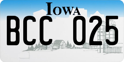 IA license plate BCC025