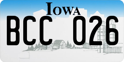 IA license plate BCC026