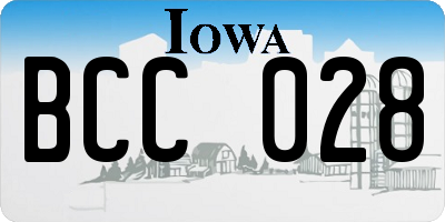 IA license plate BCC028