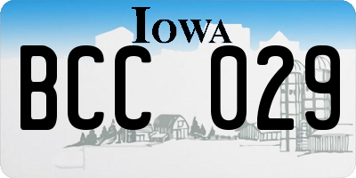 IA license plate BCC029