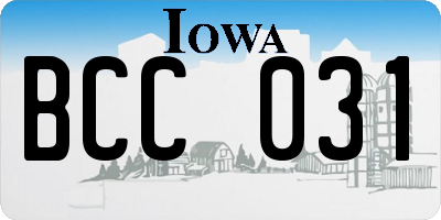 IA license plate BCC031