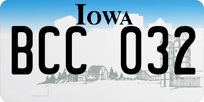 IA license plate BCC032