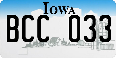 IA license plate BCC033
