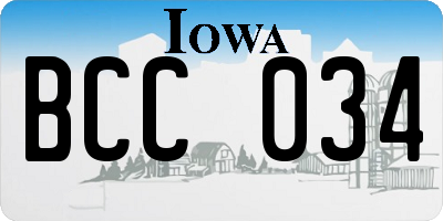 IA license plate BCC034