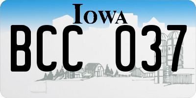 IA license plate BCC037