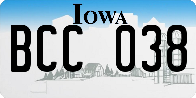 IA license plate BCC038