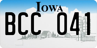 IA license plate BCC041