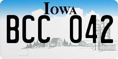 IA license plate BCC042