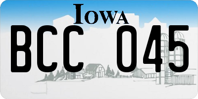IA license plate BCC045