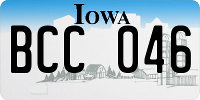 IA license plate BCC046