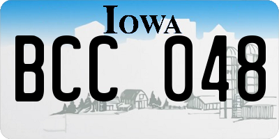 IA license plate BCC048