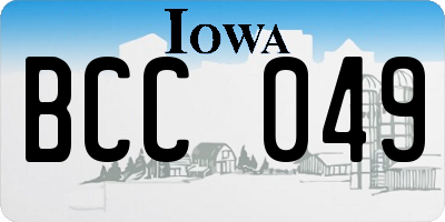 IA license plate BCC049